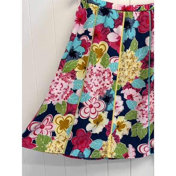 Vintage Requirements Petite Midi Skirt Size 6P Floral Twee Abstract Librarian - Picture 4 of 8
